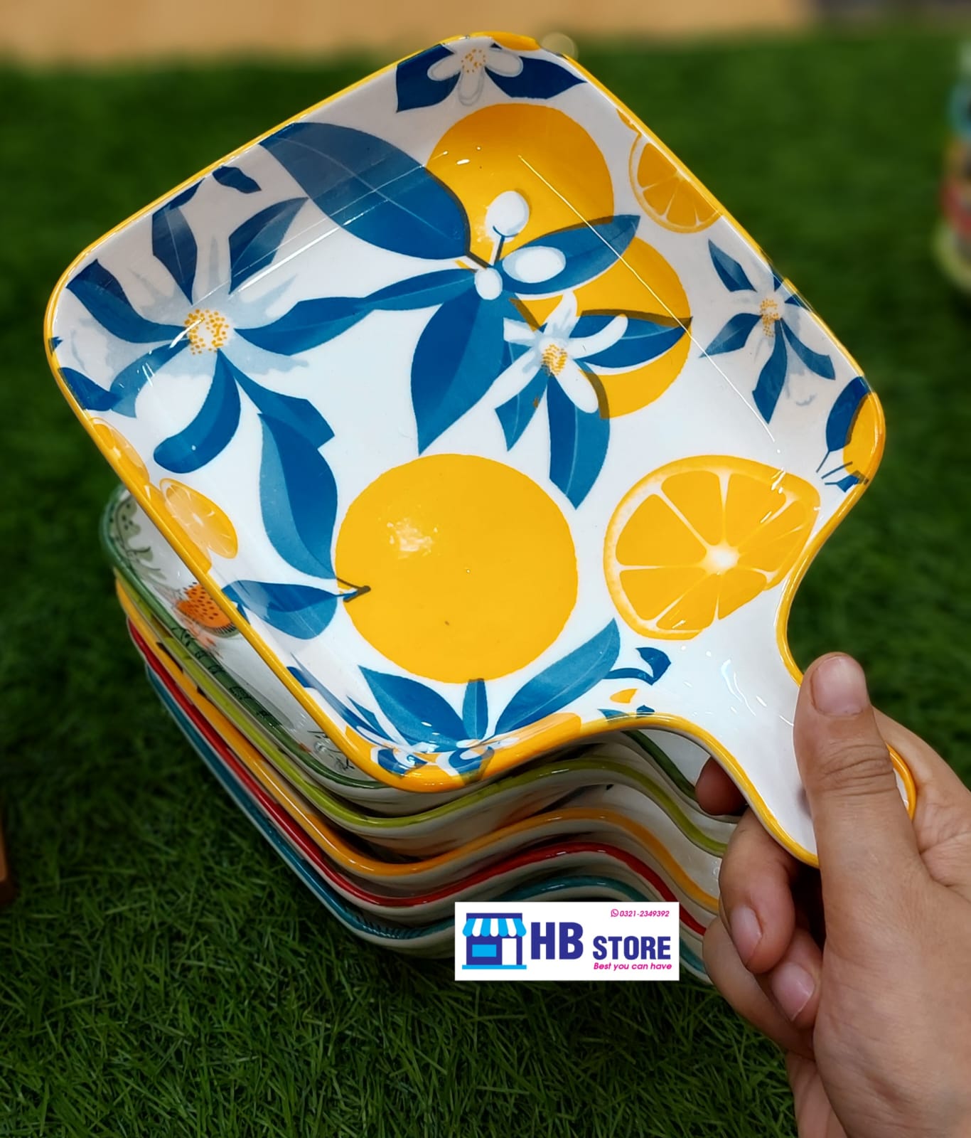 Nordic Style Ceramic Serving Platter with Handle