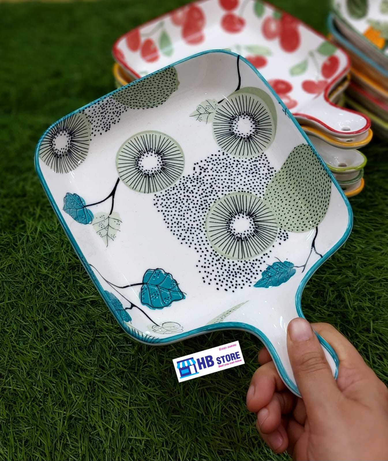 Nordic Style Ceramic Serving Platter with Handle