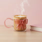3D Pink Ribbon Glass Coffee Cup
