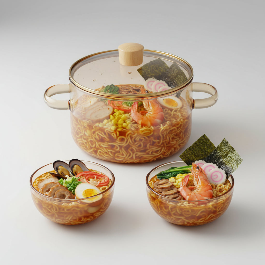 Stovetop Safe Glass Casserole Pot and Bowl Set