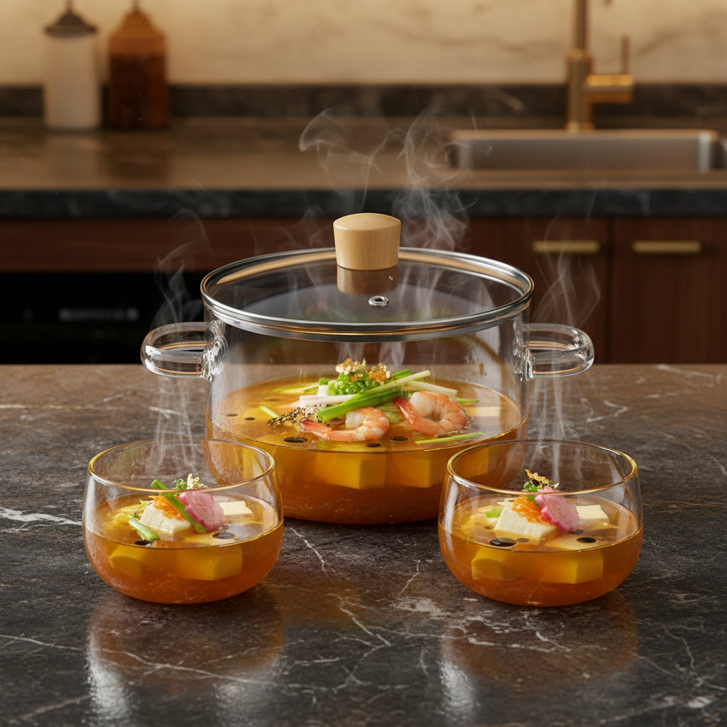 Stovetop Safe Glass Casserole Pot and Bowl Set