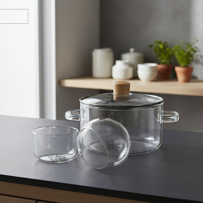 Stovetop Safe Glass Casserole Pot and Bowl Set