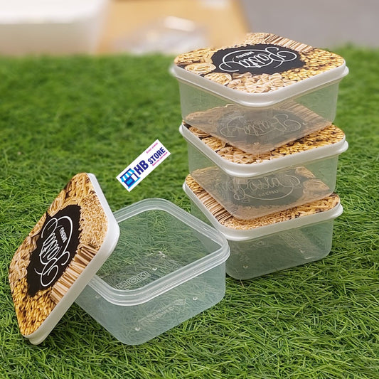 4-Piece Square Plastic Food Storage Container