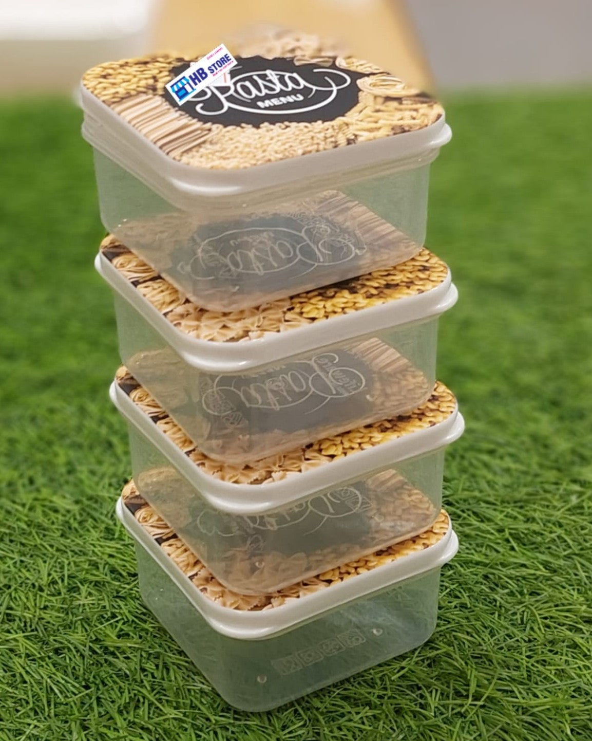 4-Piece Square Plastic Food Storage Container