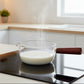 Clear Borosilicate Glass Cooking Pot with Wooden Handle
