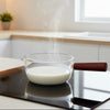 Clear Borosilicate Glass Cooking Pot with Wooden Handle
