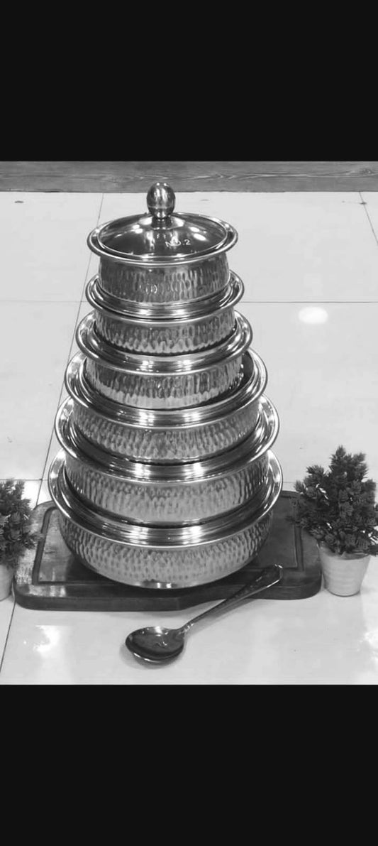 Sliver Steel Glass Lid Handi