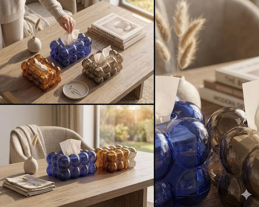 Elysian Bubble Glass-Style Tissue Box Cover