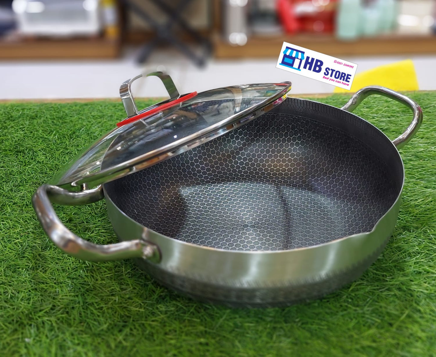 HoneyComb Lazer Karahi With Lid