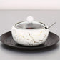 Stainless Steel Sugar Pot with Glass Lid and Spoon