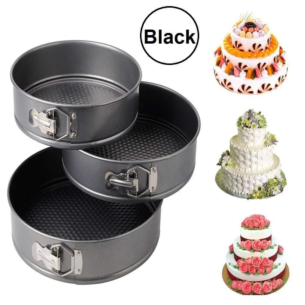 Nonstick Round Cake Mould Set – 3pcs Springform Pans