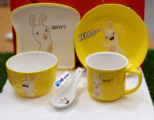 Raving Rabbids Ceramic Kids' Dinnerware Set