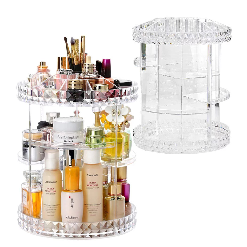 2 in 1 Acrylic Rotate Cosmetic Organizer