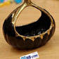 Black Ceramic Gourd-Shaped Decorative Bowls/Candy Dishes with Gold Electroplating