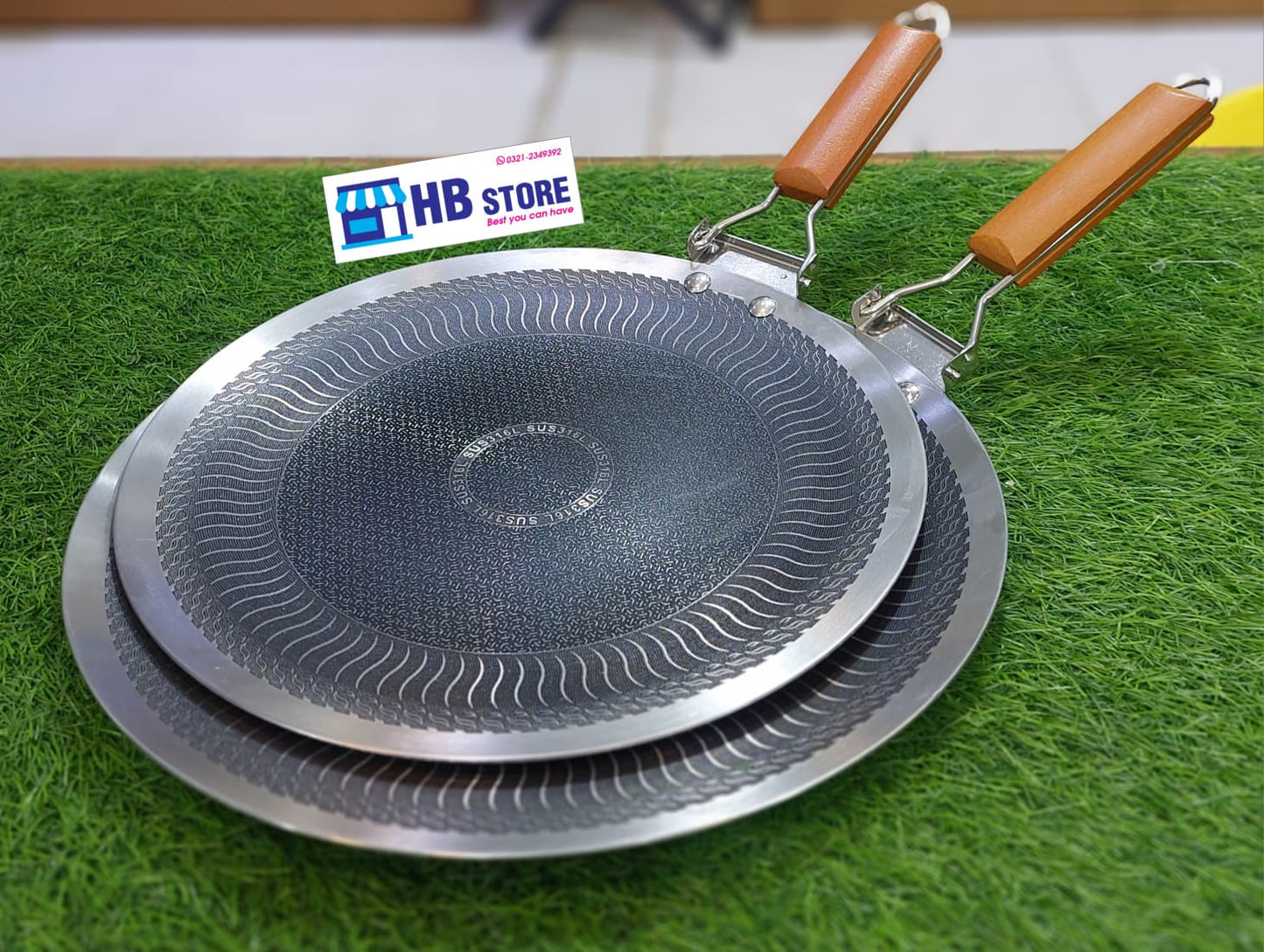 HoneyComb Lazer Cooking Handle Tawa