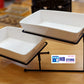2-Tier Deep Rectangular Serving dish With Stand,