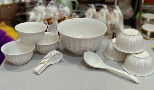 7Pcs Ceramic Soup Bowl Set