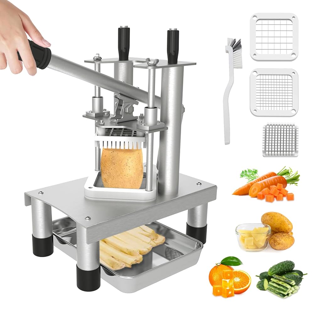 Heavy-Duty Stainless Steel Potato Chipper & French Fry Cutter