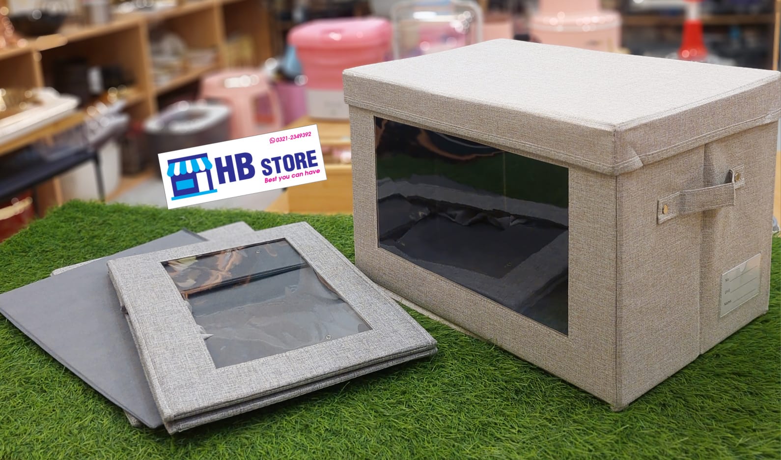 Transparent Window Fabric Storage Boxes, – HBStore