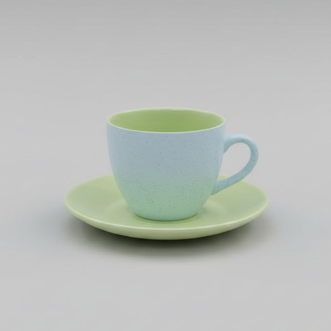 6pcs Nordic Speckled Ceramic Cup and Saucer Set –