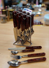 Winsor 24pc Stainless Steel Cutlery Set, Wood Effect Handles, Walnut Finish - Elegant Tableware