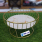 Golden Metal Fruit Basket With Glass Plate