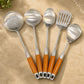 Classic Wood & Steel 5-Piece Cooking Tool Set