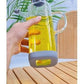 Glass Material Oil Handle Jug With Steel Lid
