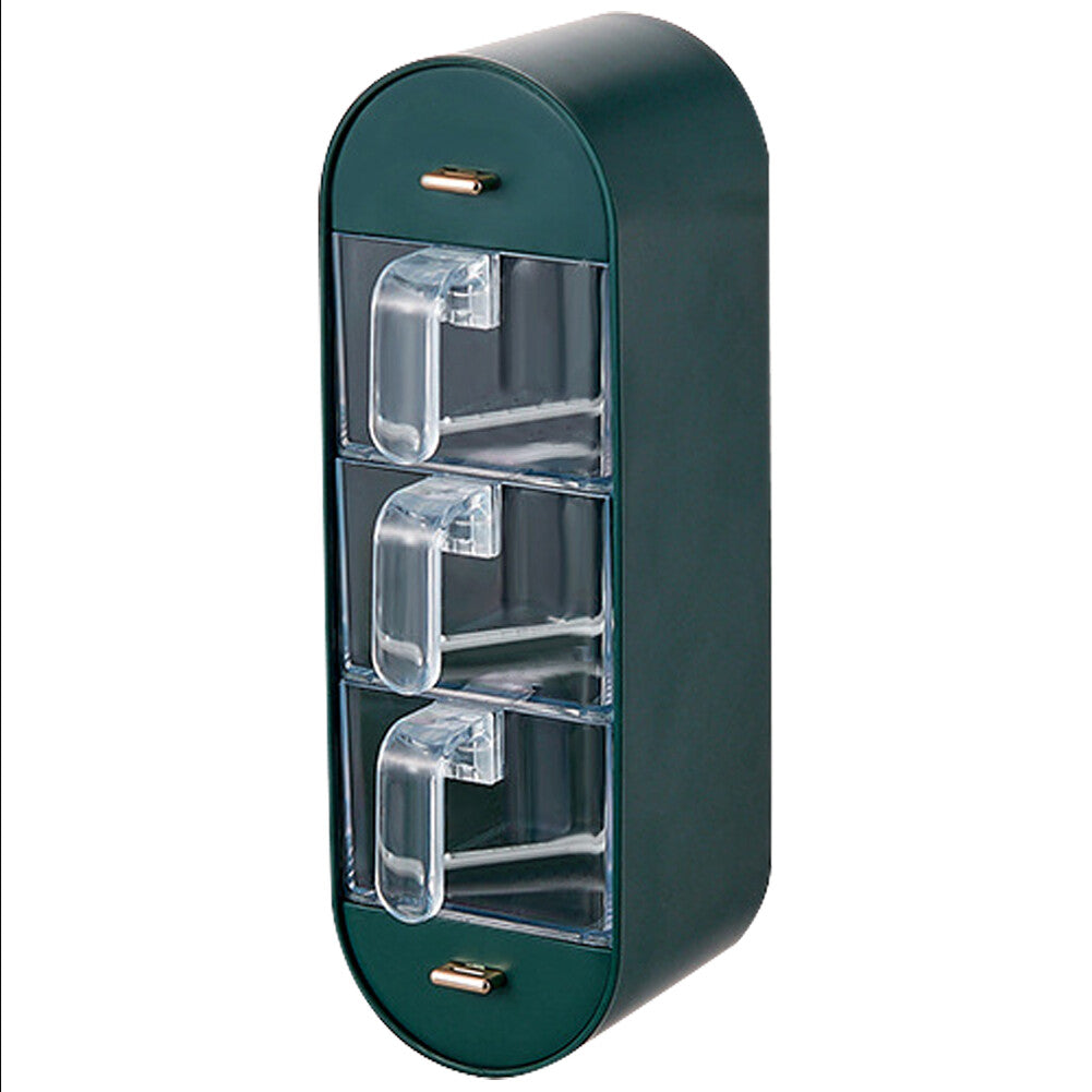 Wall Mounted Condiment Box with 5 Compartments and Handles Spice Box for Kitchen