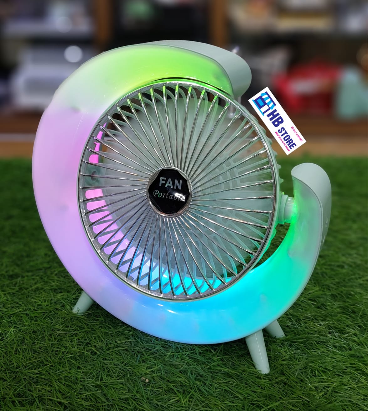 Rechargeable Fan With Colorful Light