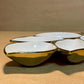 White & Gold Ceramic Snack Serving Dish | Platter