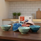 Danny Home Bohemian Printed Porcelain Bowls Variety Pack (3 Sizes)