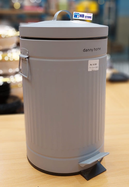 12L Retro Textured Pedal Bin - GREY