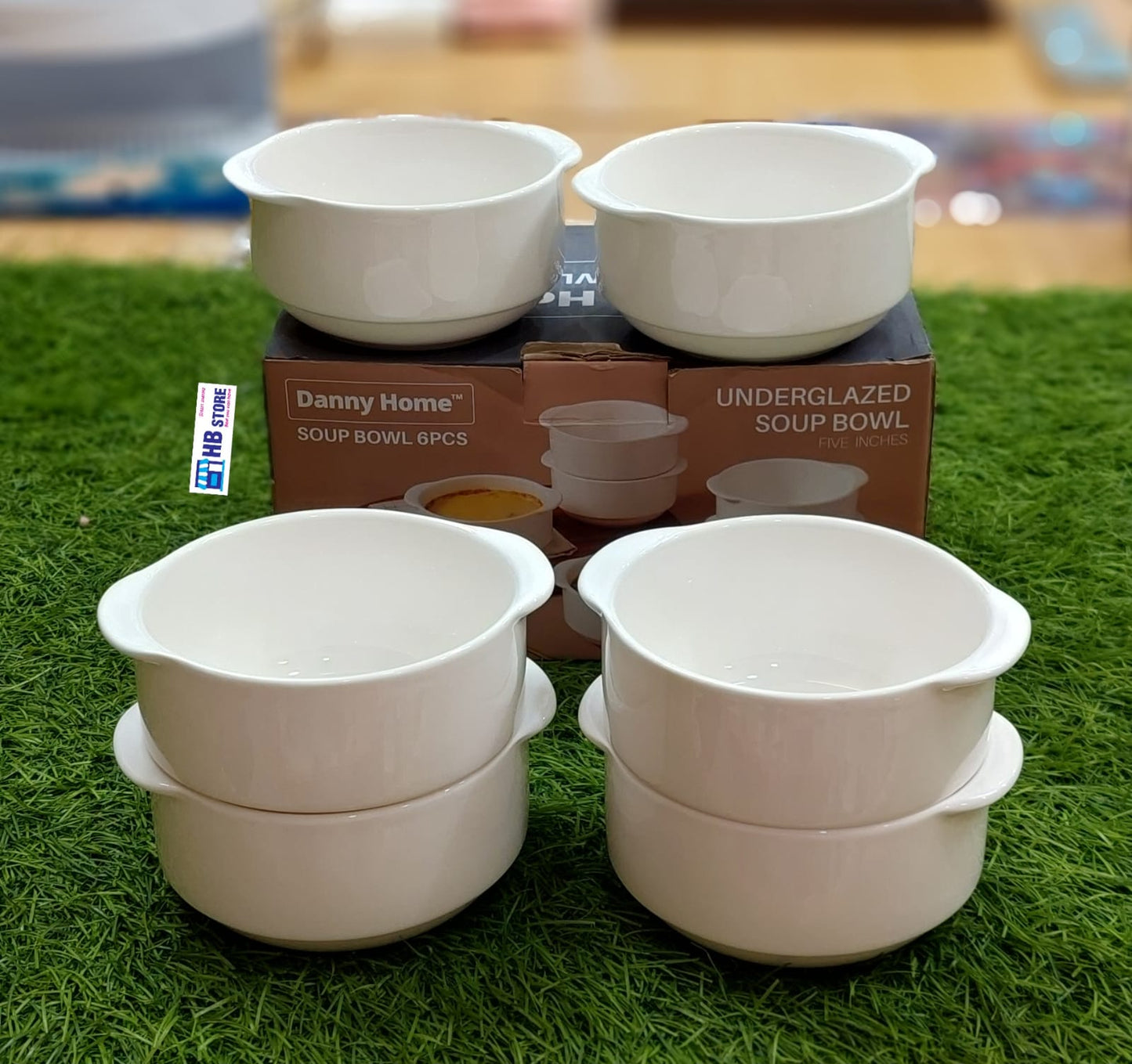 Danny Home™ 6 Pcs White Porcelain Soup Bowl Set