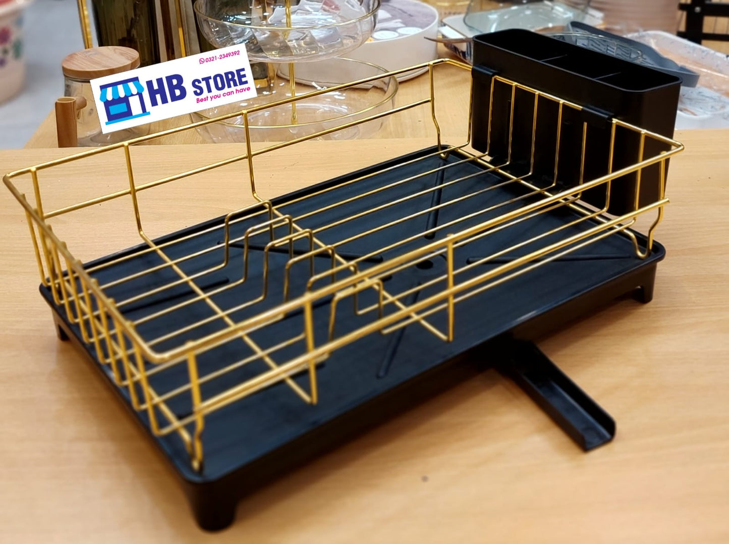 Dish Drainer, Metal Dish Rack with Drip Tray