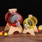 Vintage Glass Barrel Beverage Jar with Spigot and Wooden Rack