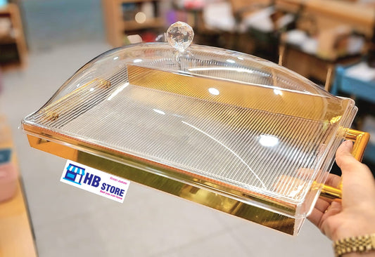 Crystal-Clarity Elegance: Premium Acrylic Dome Serving Tray”