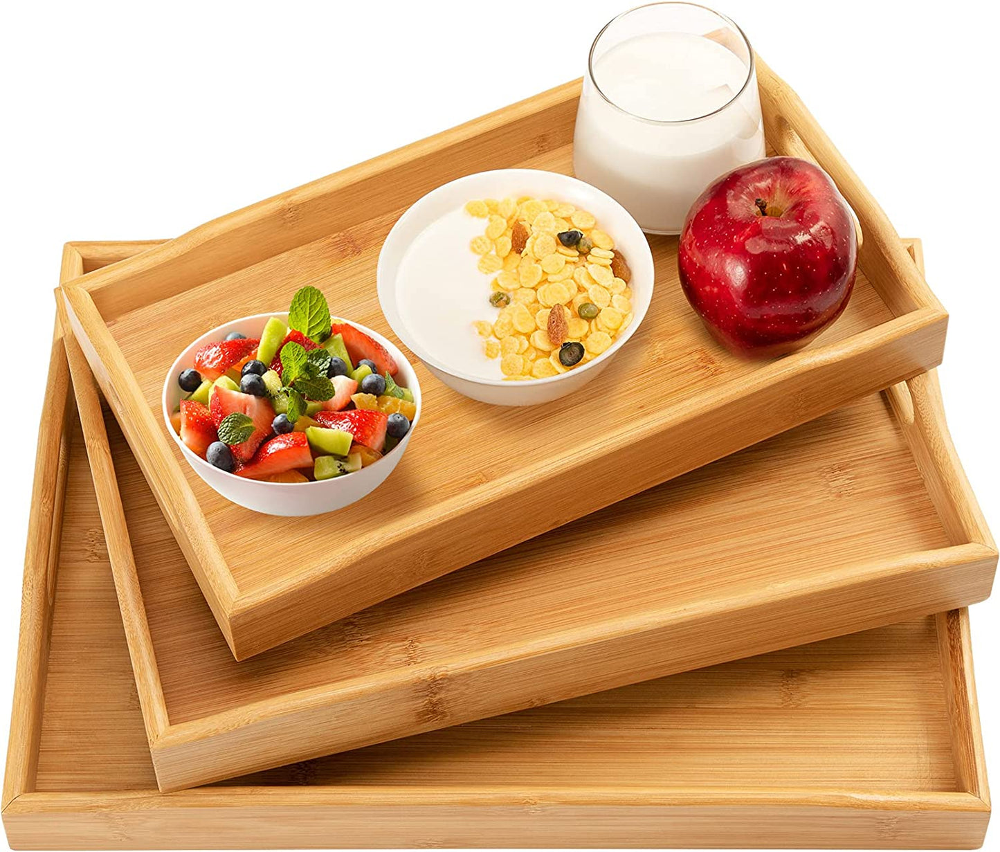 3Pcs Wooden Material Tray set