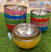Set of 5/10/12 Stainless Steel Nesting Bowls with Colorful Enamel Exterior | Insulated Serving & Mixing Bowls