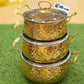 Luxury Gold 3-Piece Insulated Hot Pot Casserole Set