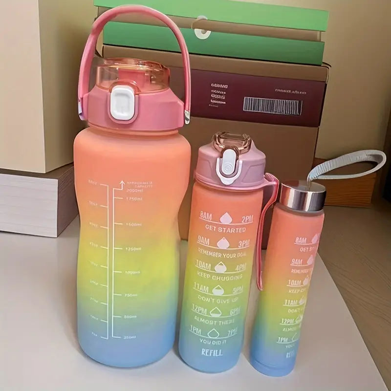 3Pcs Multi Color Water Bottle Set