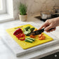 2-Piece Plastic Cutting Board Set with  Knife