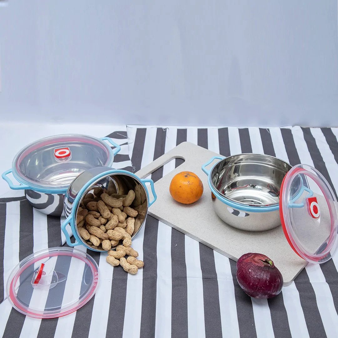 Airtight Steel Bowls - 3pcs Set