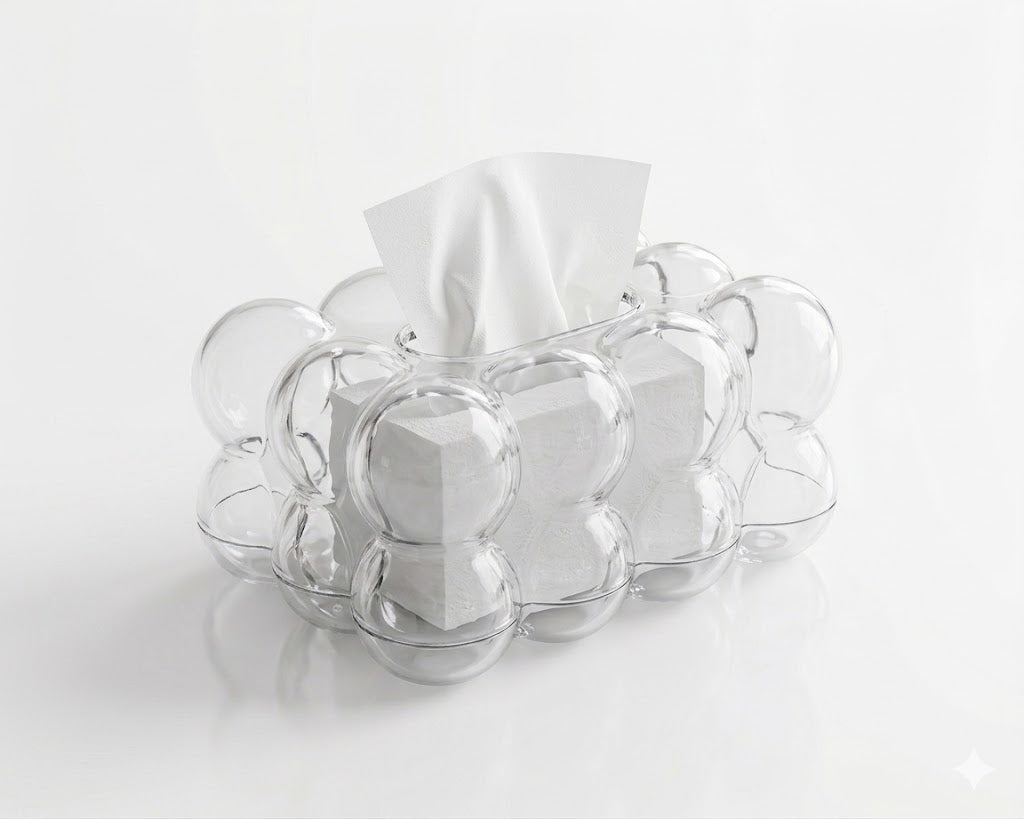 Elysian Bubble Glass-Style Tissue Box Cover
