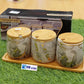 3-Piece Marble Ceramic Seasoning Jar Set