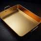 Gold Stainless Steel Rectangular Serving Tray