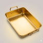 Gold Stainless Steel Rectangular Serving Tray