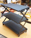 3-Tier Collapsible Metal Shelf Organizer - Space-Saving Folding Storage Rack (Black)