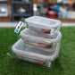 3Pcs Glass Material Storage Airtight Box Set
