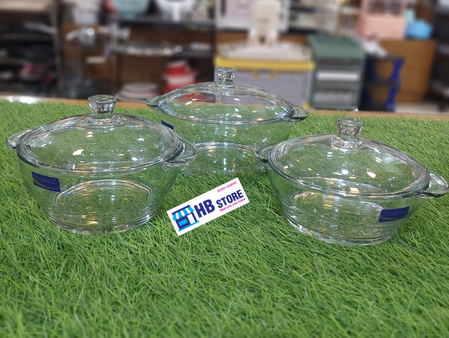 3Pcs Glass Serving Bowls With Lids